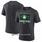 Maillot Manche Courte Boston Celtics 2024 NBA Finals Champions Gris