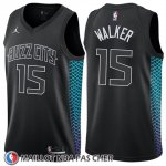 Maillot Charlotte Hornets Kemba Walker No 15 Ciudad 2018 Noir