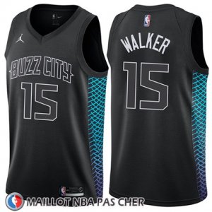 Maillot Charlotte Hornets Kemba Walker No 15 Ciudad 2018 Noir