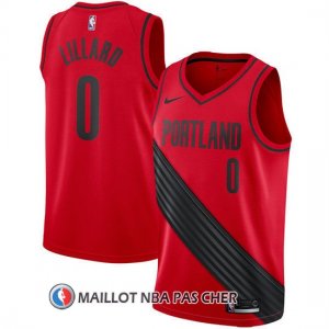 Maillot Portland Trail Blazers Damian Lillard 2017-18 0 Rouge