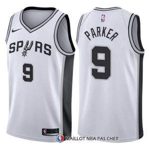 Maillot Authentique San Antonio Spurs Parker 2017-18 9 Blanc