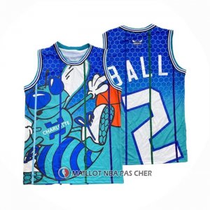 Maillot Charlotte Hornets Lamelo Ball NO 2 Mitchell & Ness Big Face Vert