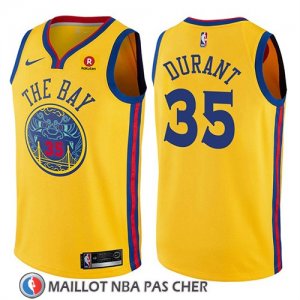 Maillot Enfant Golden State Warriors Kevin Durant No 35 Ciudad Jaune