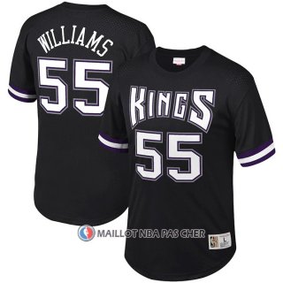Maillot Manche Courte Sacramento Kings Jason Williams NO 55 Noir