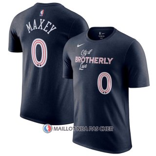 Maillot Manche Courte Philadelphia 76ers Tyrese Maxey Ville 2023-24 Bleu