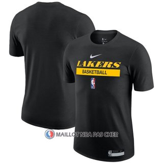 Maillot Manche Courte Los Angeles Lakers Practice Performance 2022-23 Noir
