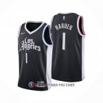 Maillot Los Angeles Clippers James Harden NO 1 Ville 2020-21 Noir
