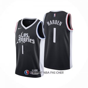 Maillot Los Angeles Clippers James Harden NO 1 Ville 2020-21 Noir