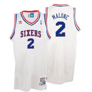Maillot Retro 76ers Malone 2 Blanc