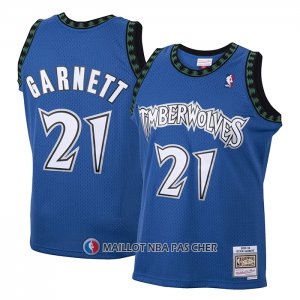 Maillot Enfant Minnesota Timberwolves Kevin Garnett NO 21 Hardwood Classics Throwback 2003-04 Bleu