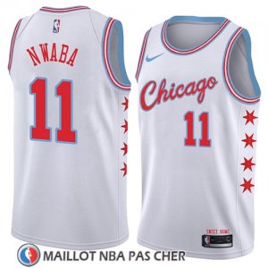 Maillot Chicago Bulls David Nwaba No 11 Ciudad 2018 Blanc