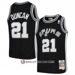 Maillot Enfant San Antonio Spurs Tim Duncan NO 21 Mitchell & Ness 1998-99 Noir