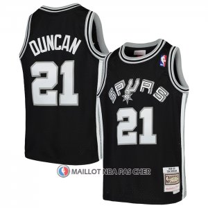 Maillot Enfant San Antonio Spurs Tim Duncan NO 21 Mitchell & Ness 1998-99 Noir