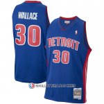 Maillot Detroit Pistons Rasheed Wallace NO 30 Mitchell & Ness 2003-04 Bleu