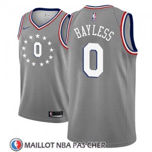 Maillot Philadelphia 76ers Jerryd Bayless No 0 Ciudad 2018-19 Gris