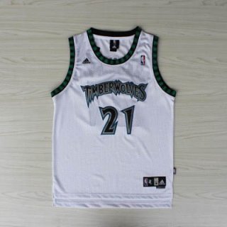 Maillot retro de Garnett Minnesota Timberwolves #21 Blanc