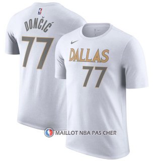 Maillot Manche Courte Dallas Mavericks Luka Doncic Ville 2020-21 Blanc