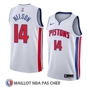 Maillot Detroit Pistons Jameer Nelson No 14 Association 2018 Blanc