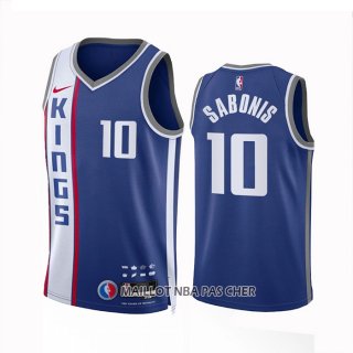 Maillot Sacramento Kings Domantas Saboni NO 10 Ville 2023-24 Bleu