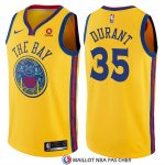 Maillot Golden State Warriors Kevin Durant Ville 35 Jaune