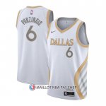 Maillot Dallas Mavericks Kristaps Porzingis Ville 2020-21 Blanc