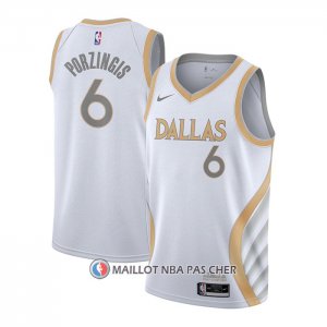 Maillot Dallas Mavericks Kristaps Porzingis Ville 2020-21 Blanc