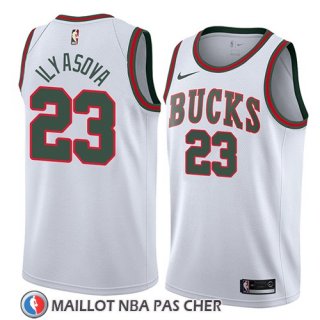 Maillot Milwaukee Bucks Ersan Ilyasova No 23 Classic 2018 Blanc