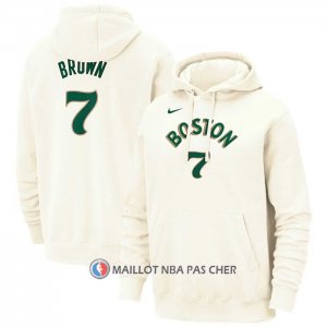 Veste a Capuche Boston Celtics Jaylen Brown Ville 2023-24 Creme