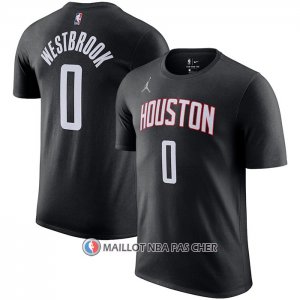 Maillot Manche Courte Houston Rockets Russell Westbrook Statement Noir