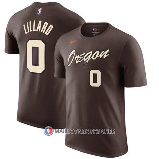 Maillot Manche Courte Portland Trail Blazers Damian Lillard Ville 2020-21 Marron
