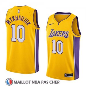 Maillot Los Angeles Lakers Sviatoslav Mykhailiuk No 10 Icon 2018 2019 Jaune