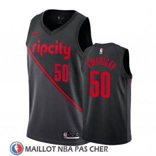 Maillot Portland Trail Blazers Caleb Swanigan Ville 2019 Noir