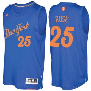 Maillot Navidad 2016 Derrick Rose Knicks 25 Bleu