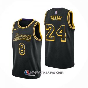 Maillot Los Angeles Lakers Kobe Bryant NO 8 24 Black Mamba Noir