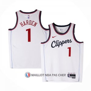 Maillot Los Angeles Clippers James Harden NO 1 Association 2024-25 Blanc