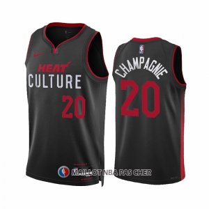 Maillot Miami Heat Justin Champagnie NO 20 Ville 2023-24 Noir