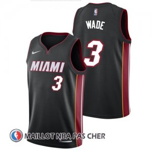 Maillot Miami Heat Wade 3 Ciudad 2017-18 Noir