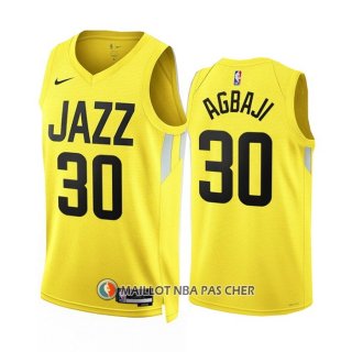 Maillot Utah Jazz Ochai Agbaji NO 30 Icon 2022-23 Jaune