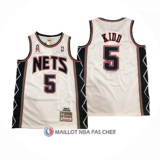 Maillot Brooklyn Nets Jason Kidd NO 5 Mitchell & Ness 2006-07 Blanc