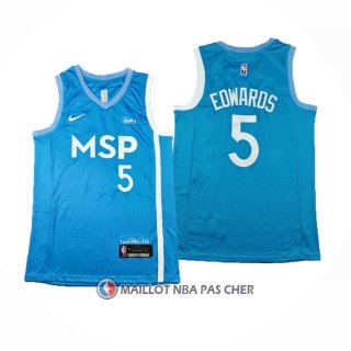 Maillot Minnesota Timberwolves Anthony Edwards NO 5 Ville 2024 Bleu