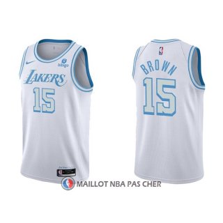 Maillot Los Angeles Lakers Jabari Brown NO 15 Ville 2021-22 Blanc
