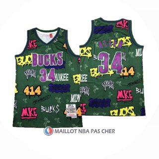 Maillot Milwaukee Bucks Allen Iverson NO 34 Mitchell & Ness 2000-01 Vert