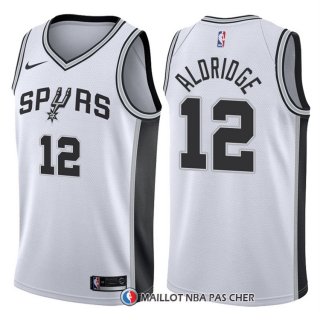 Maillot Authentique San Antonio Spurs Aldridge 2017-18 12 Blanc
