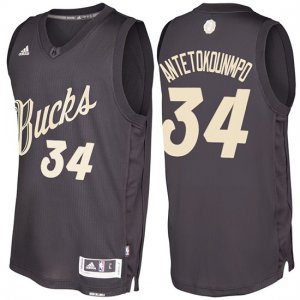 Maillot Navidad 2016 Giannis Antetokounmpo Bucks 34 Noir