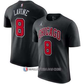 Maillot Manche Courte Chicago Bulls Zach Lavine Statement Noir