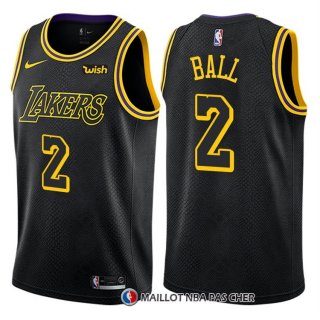Maillot Los Angeles Lakers Lonzo Ball Ville 2 Noir