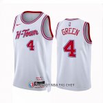 Maillot Houston Rockets Jalen Green NO 4 Ville 2023-24 Blanc