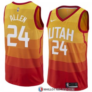 Maillot Utah Jazz Grayson Allen 24 Ciudad 2017-18 Jaune
