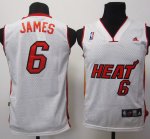 Maillot Enfant de James Miami Heat #6 Blanc