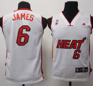 Maillot Enfant de James Miami Heat #6 Blanc